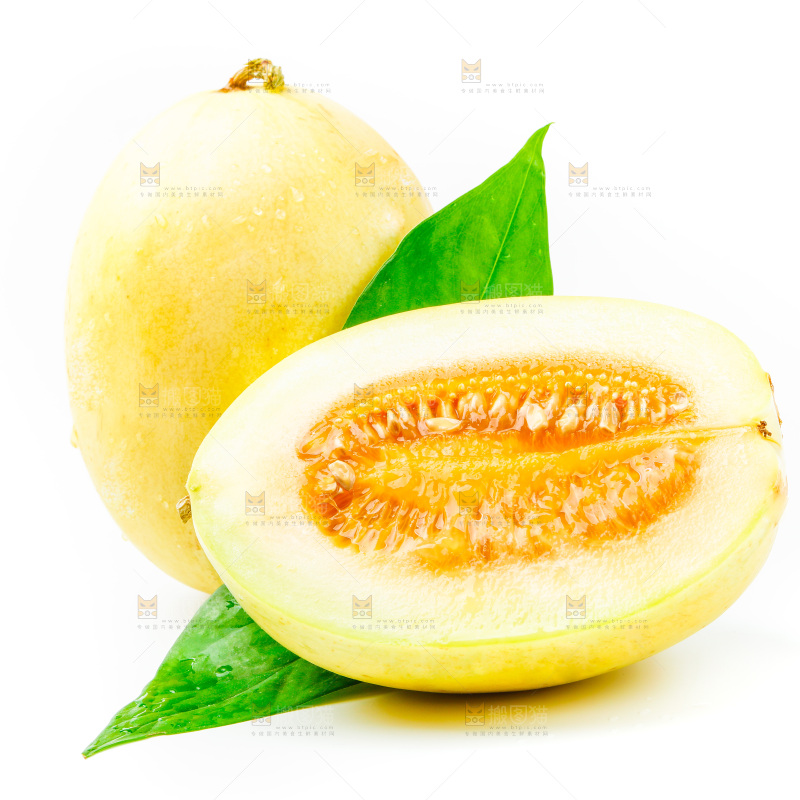白底上的黄皮香瓜