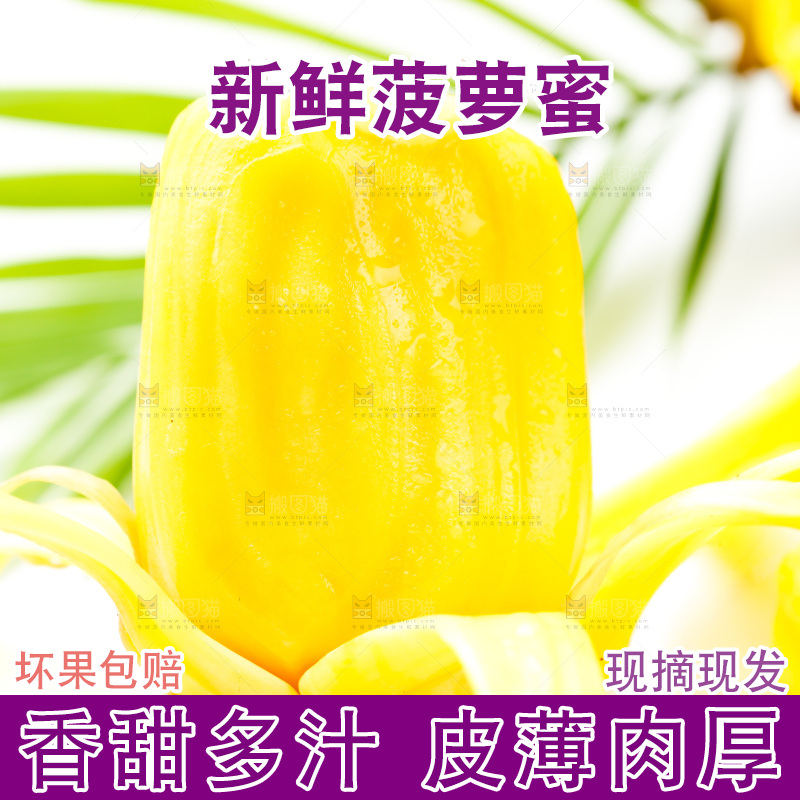 白底上放着海南菠萝蜜