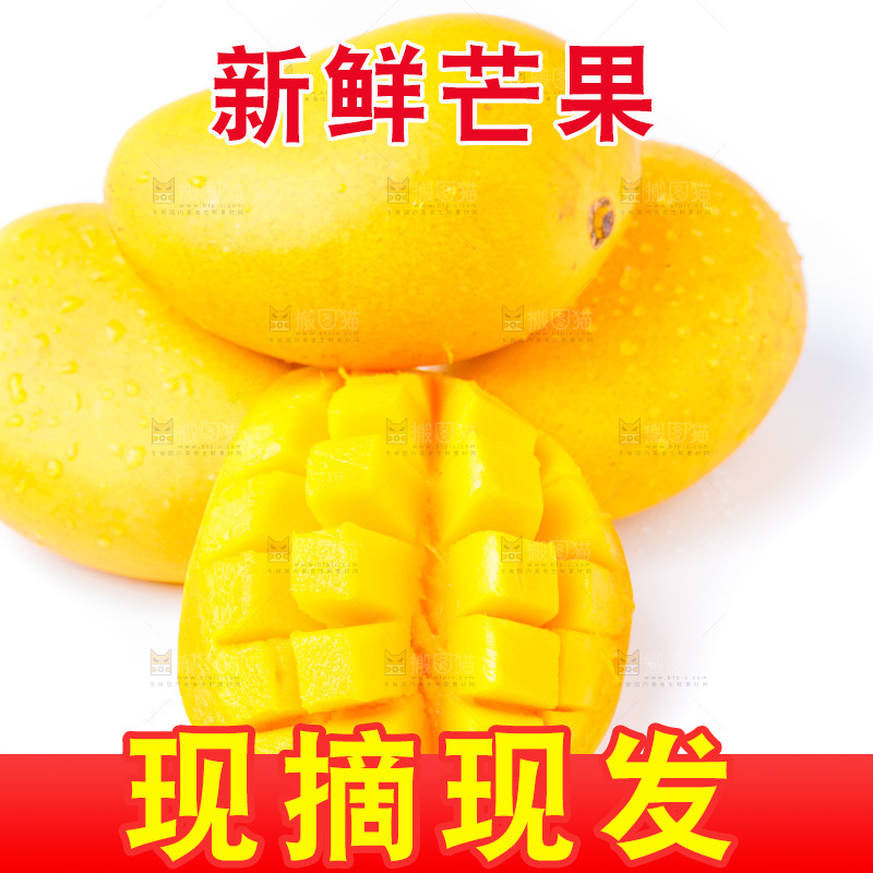 白底上放着小台农芒