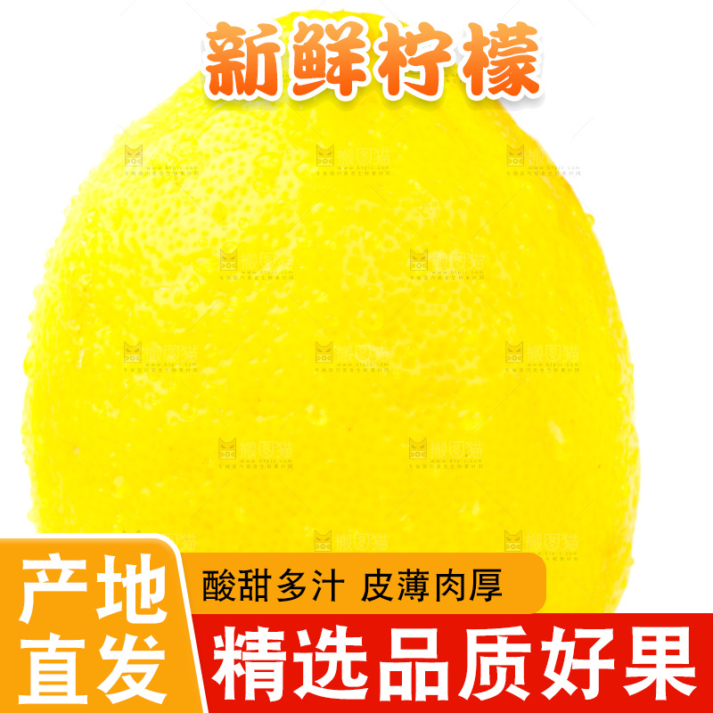 白底上的安岳黄柠檬