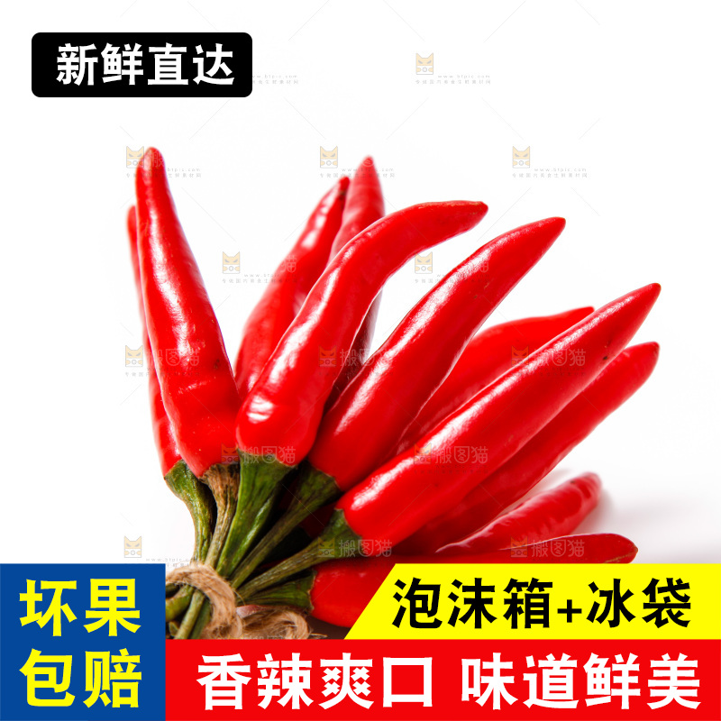 白底上的红辣椒