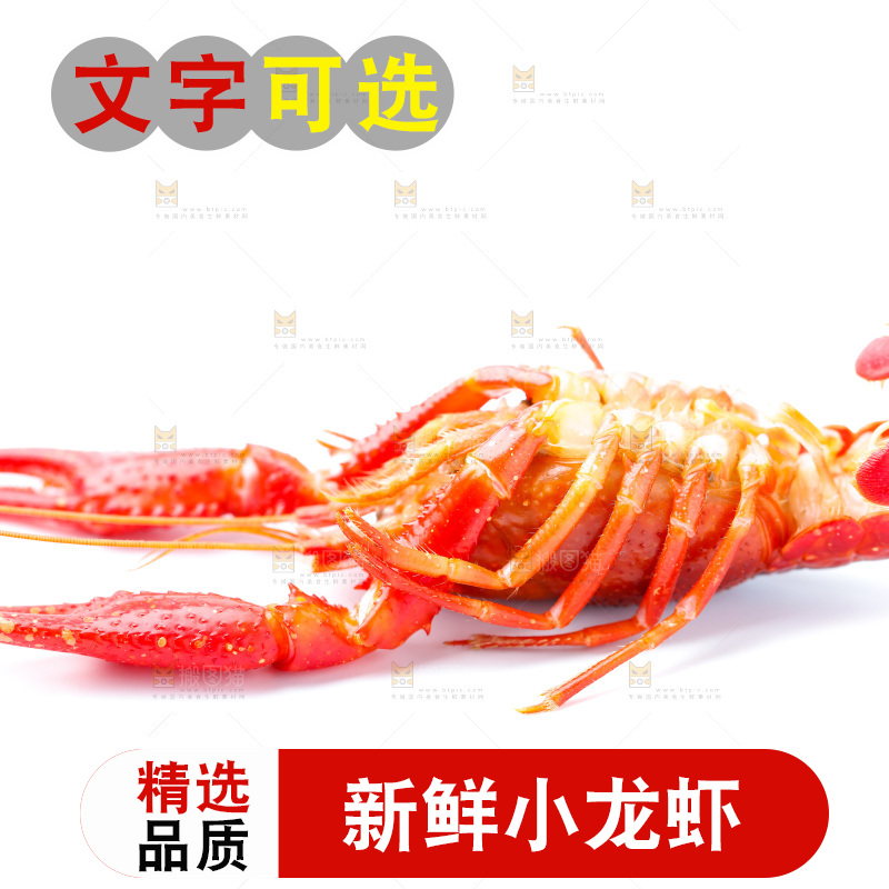 白底上放着秘制小龙虾