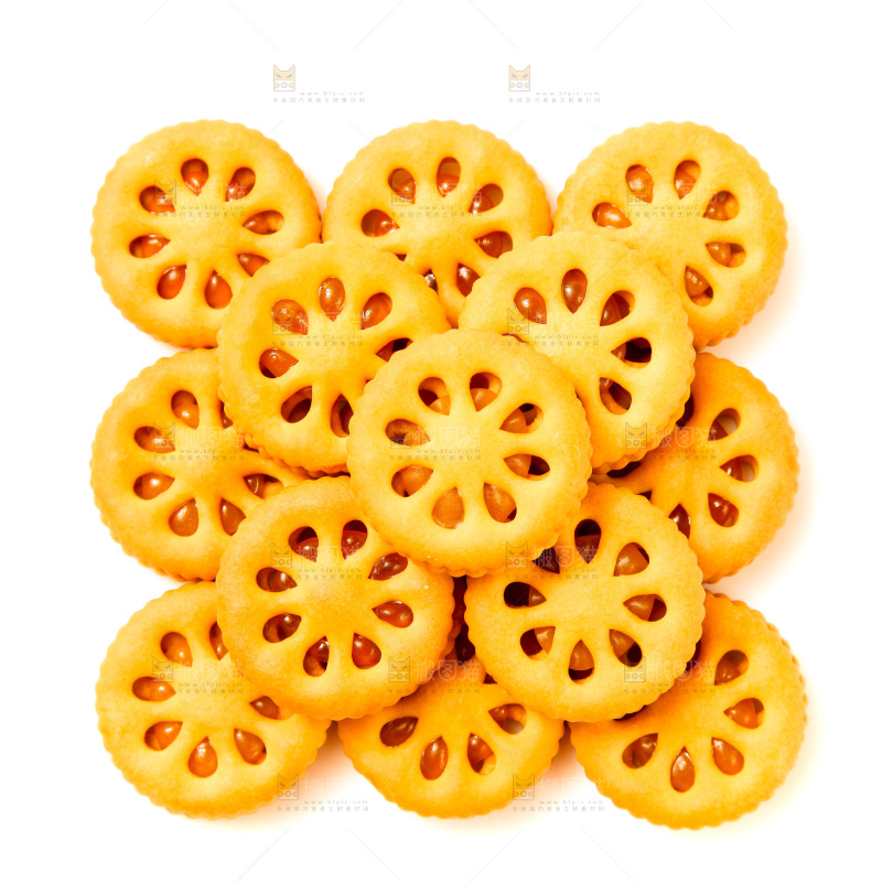 白底的夹心饼干