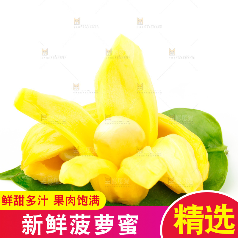 白底上放着新鲜菠萝蜜