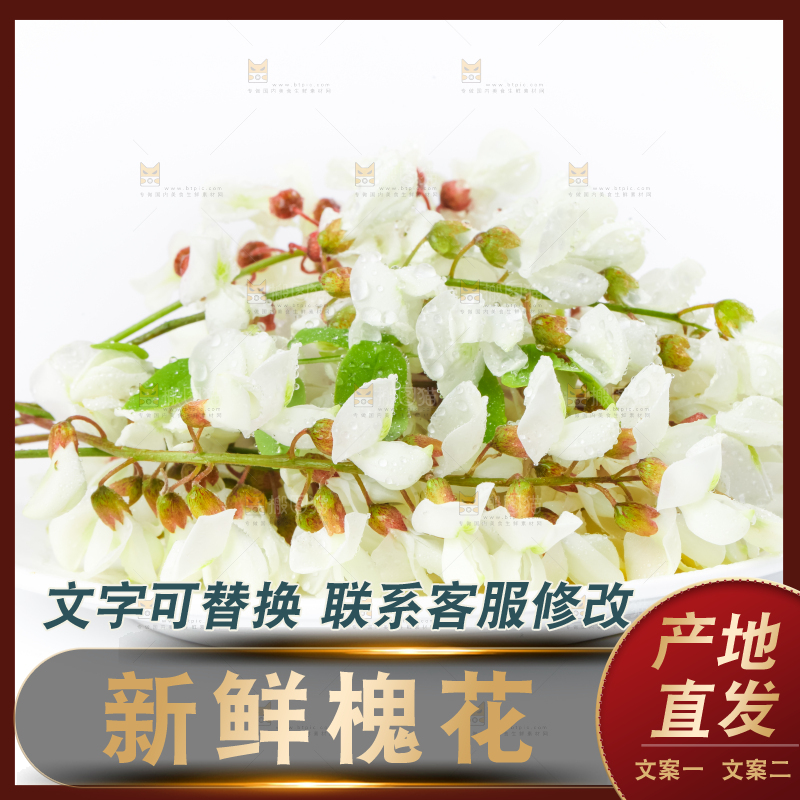盘子里装着野生洋槐花