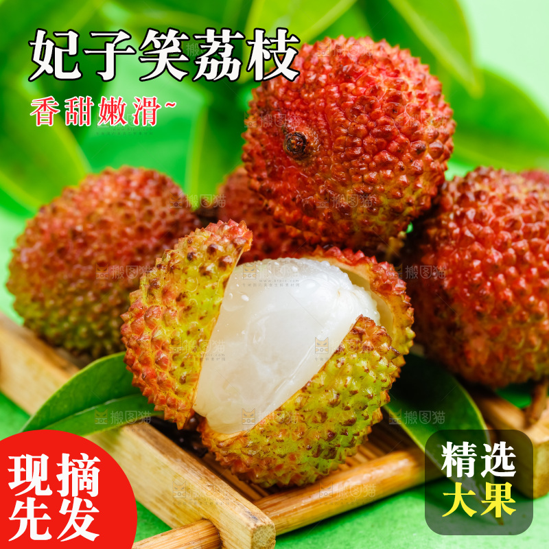 绿底上放着一堆海南妃子笑