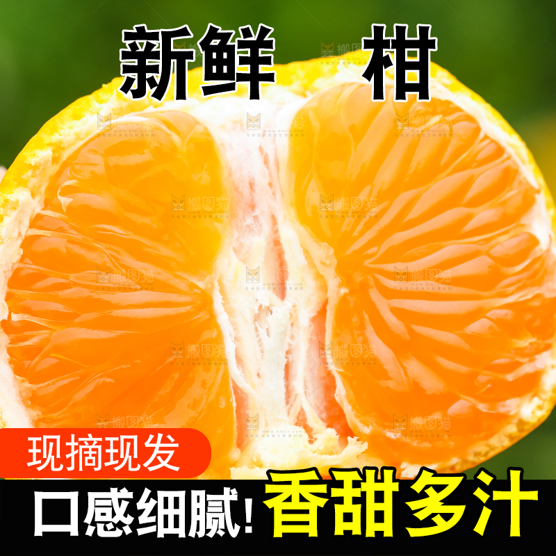 手里拿着椪柑橘