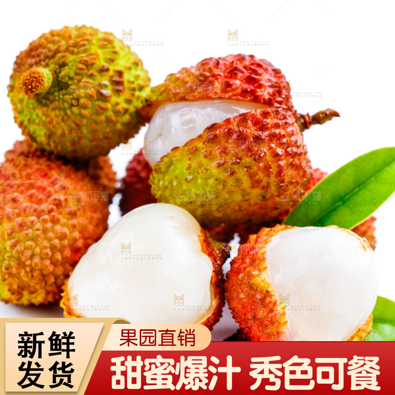 白底上堆放着海南妃子笑