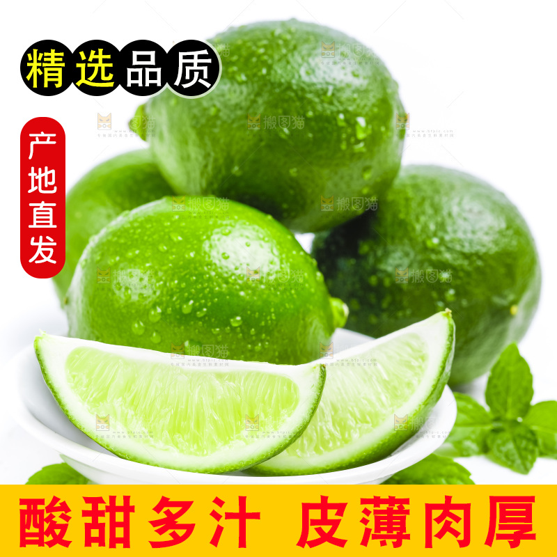 白底上的青柠