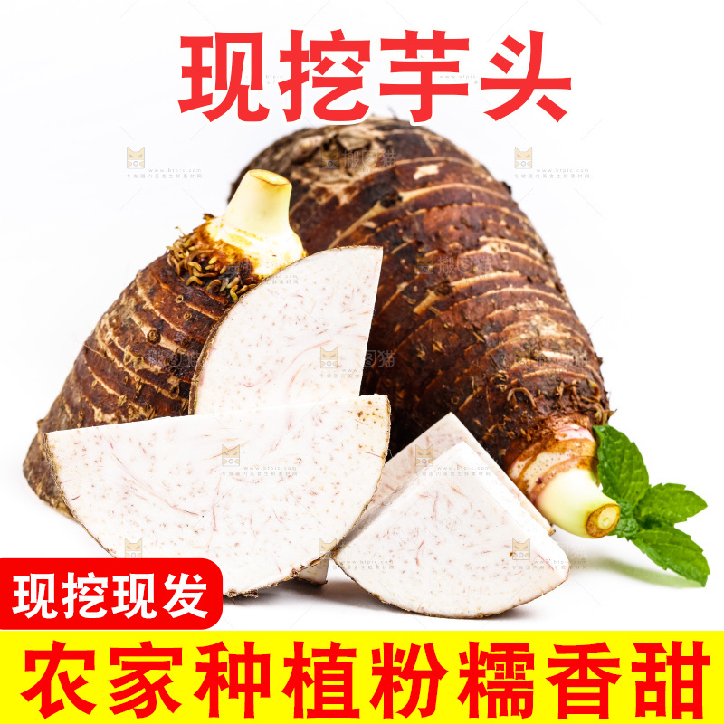 白底上放着紫藤毛芋