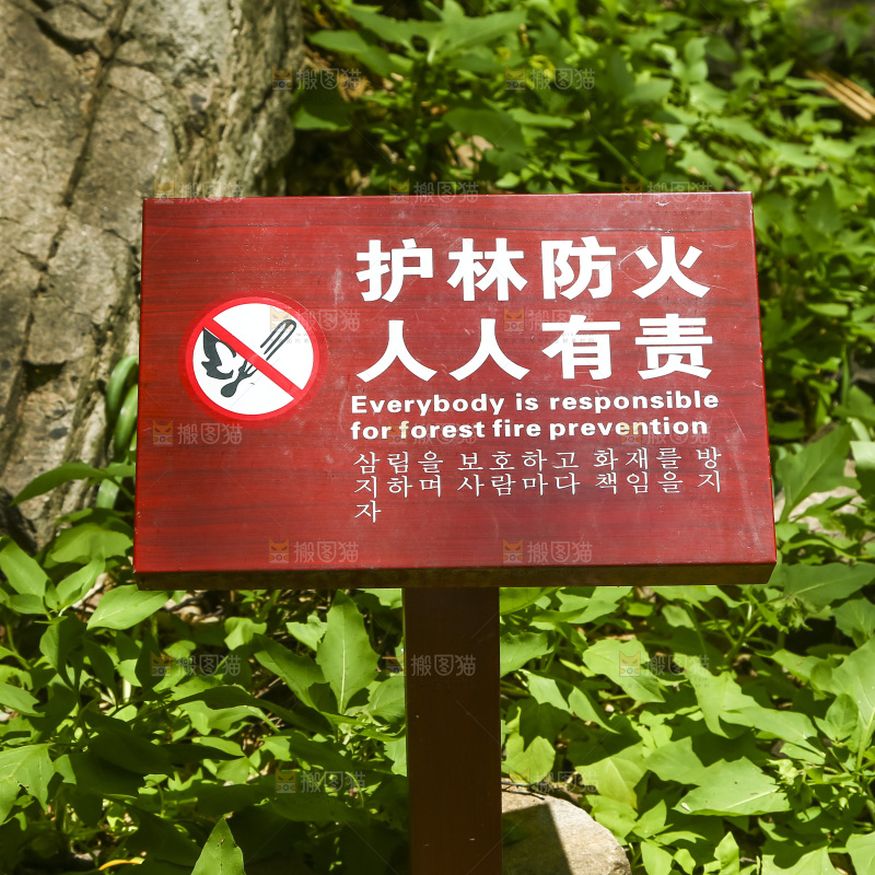 公园里的警示牌