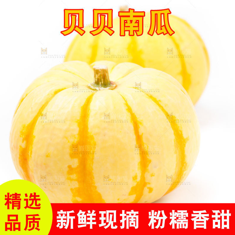 白底上放着金银桔南瓜