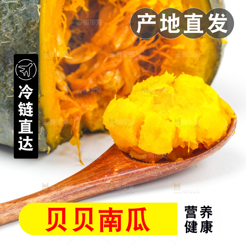 白底上放着绿贝贝南瓜