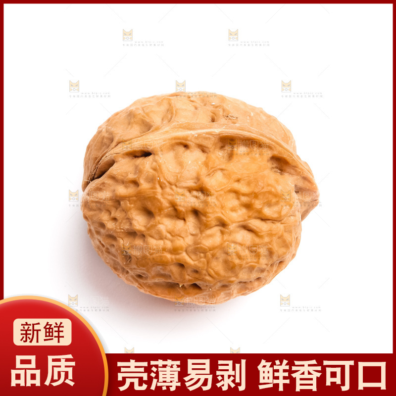 白底上的山核桃