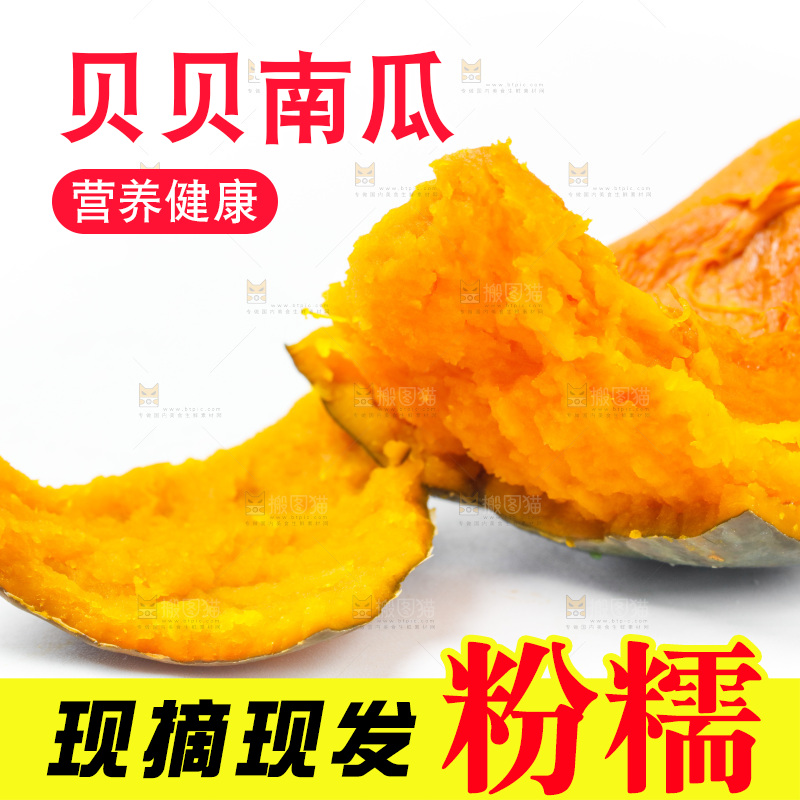 白底上放着绿贝贝南瓜