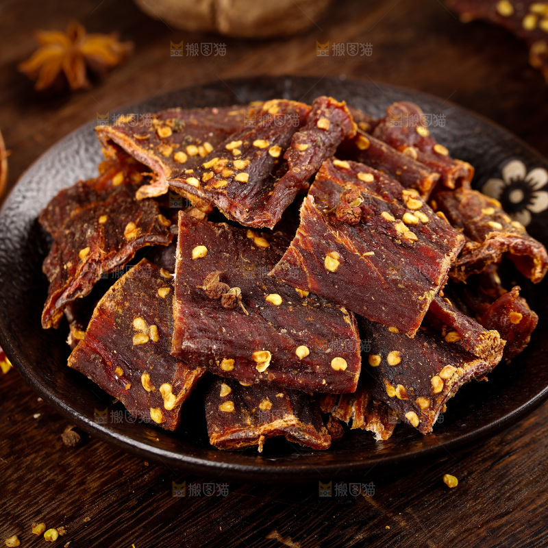 一盘风干牛肉干