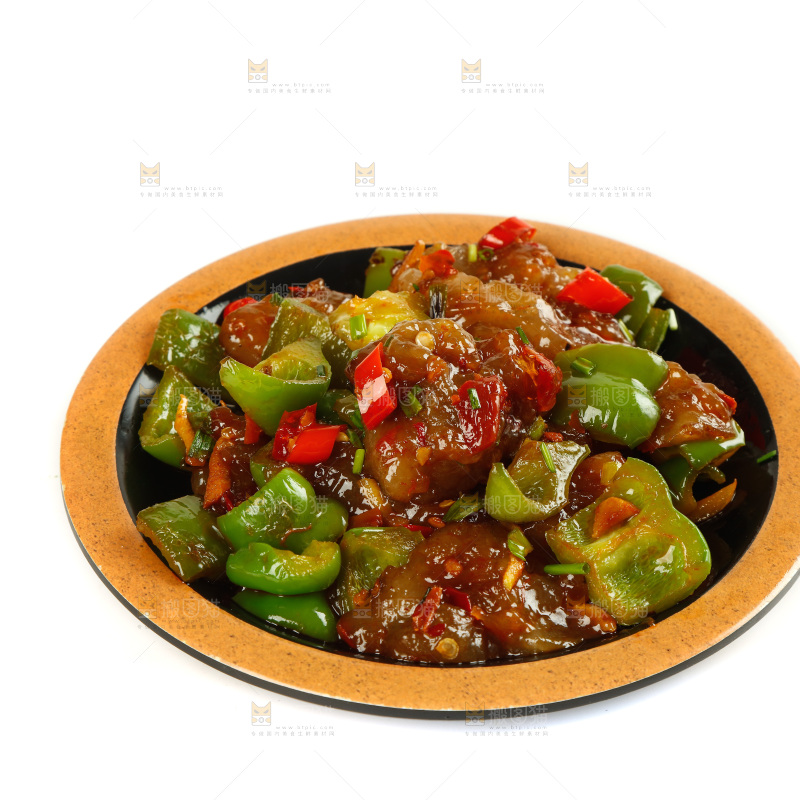 一盘辣椒炒红薯粉