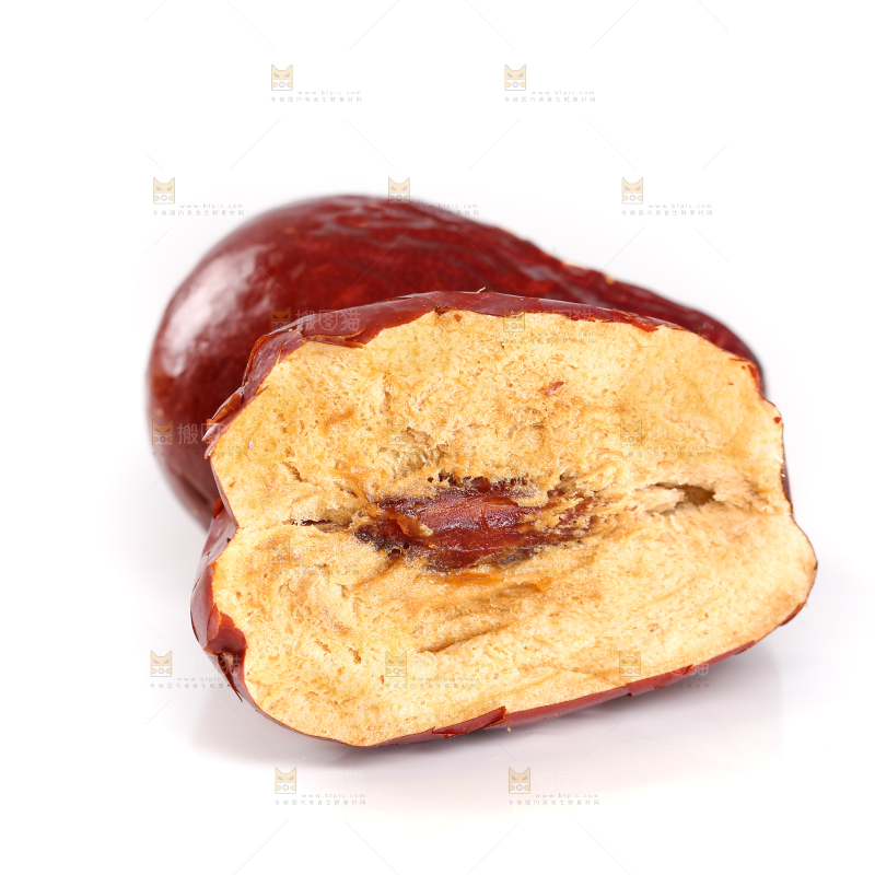 白底上放着和田红枣