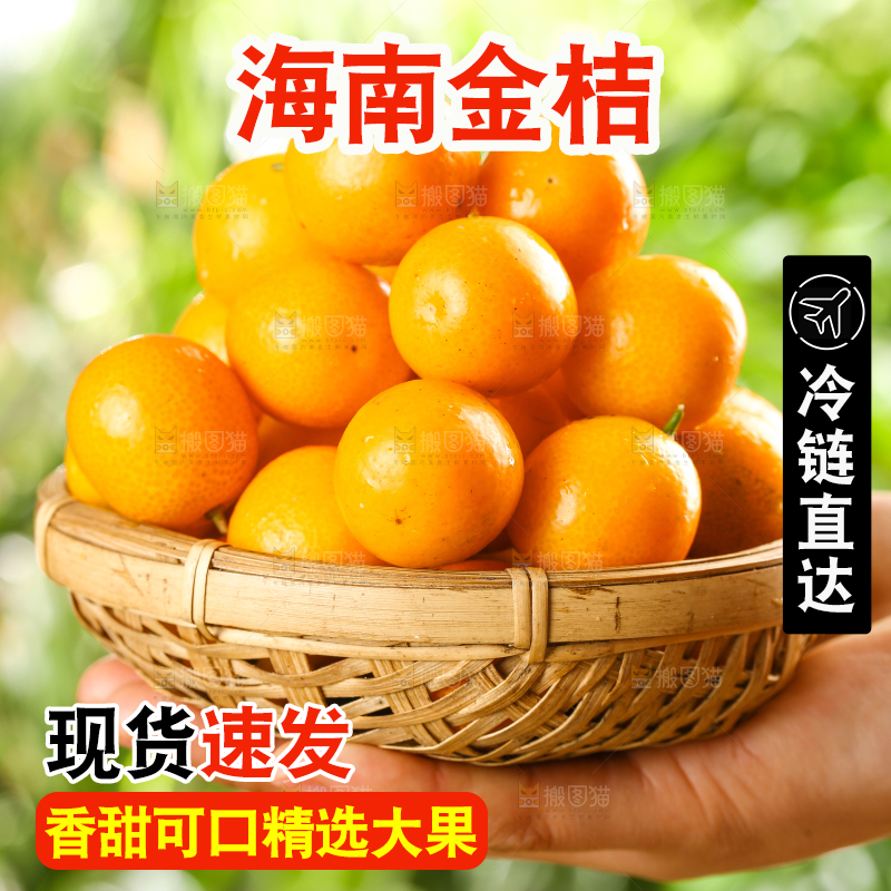 手里端着一篮黄皮金桔