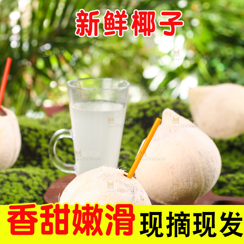 草坪摆放着椰皇