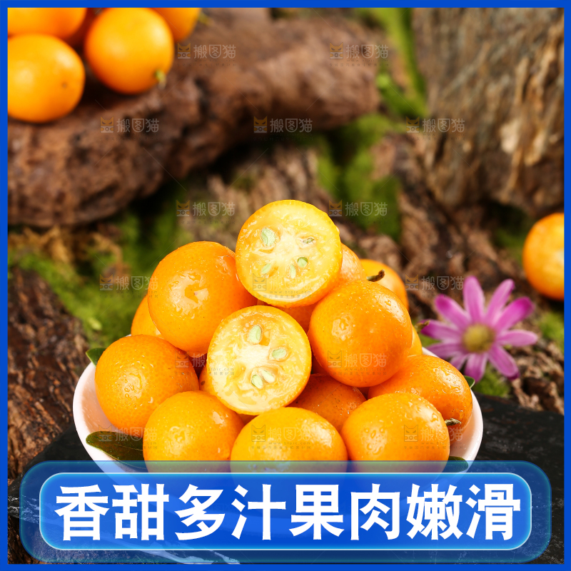 黑石板上放着一盘融安小金桔