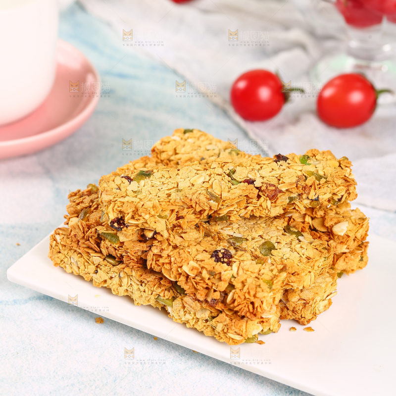 白底上的燕麦棒