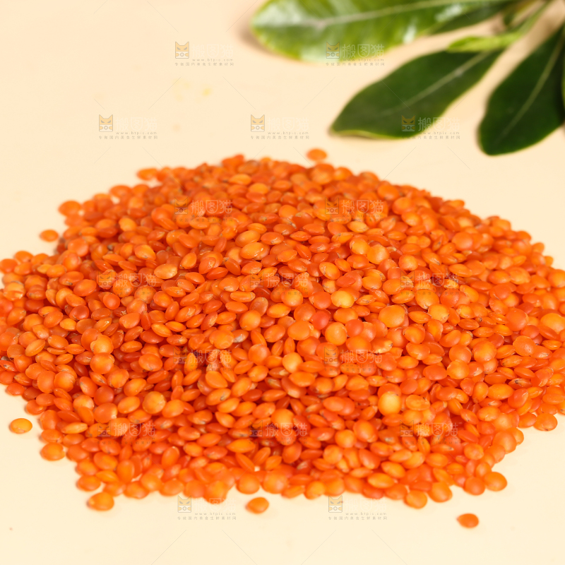 一堆红小扁豆