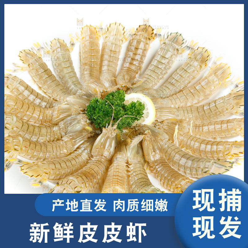 白底上放着一盘攋尿虾