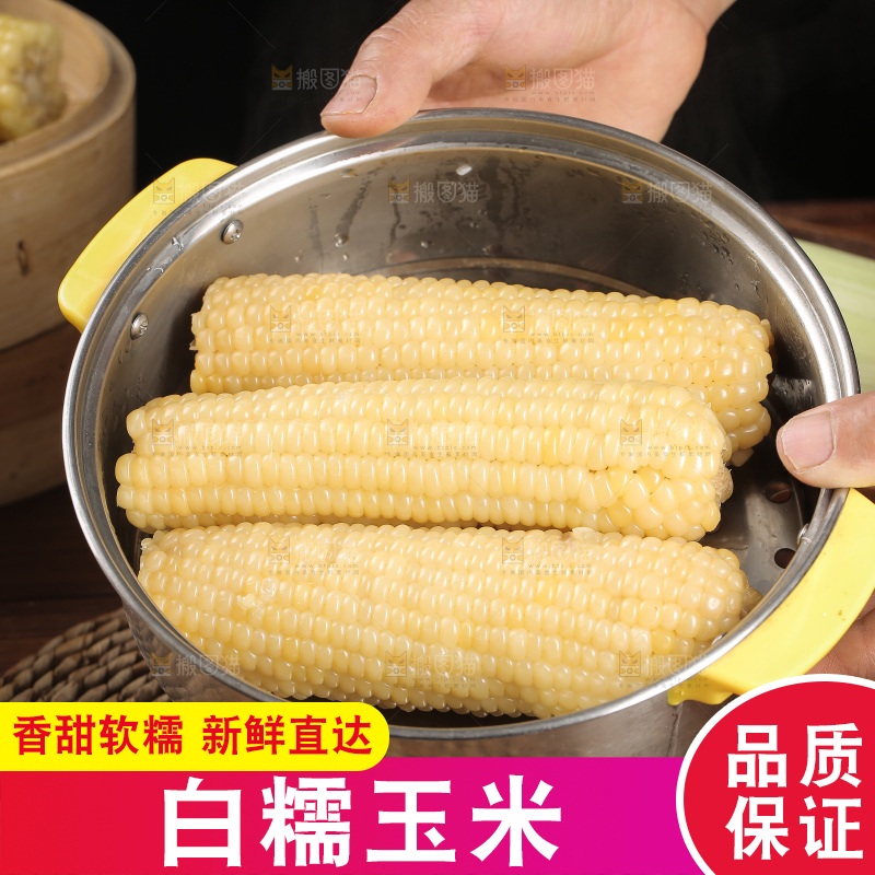 蒸熟的白糯玉米