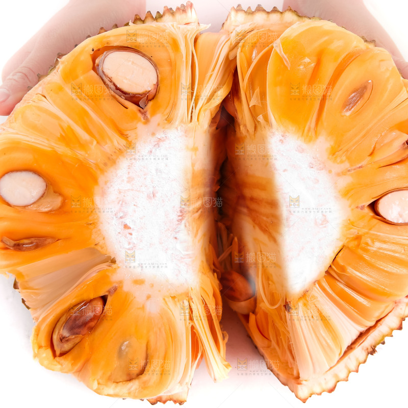 白底上的红肉菠萝蜜