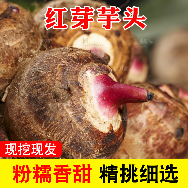 一篮红芽小芋头