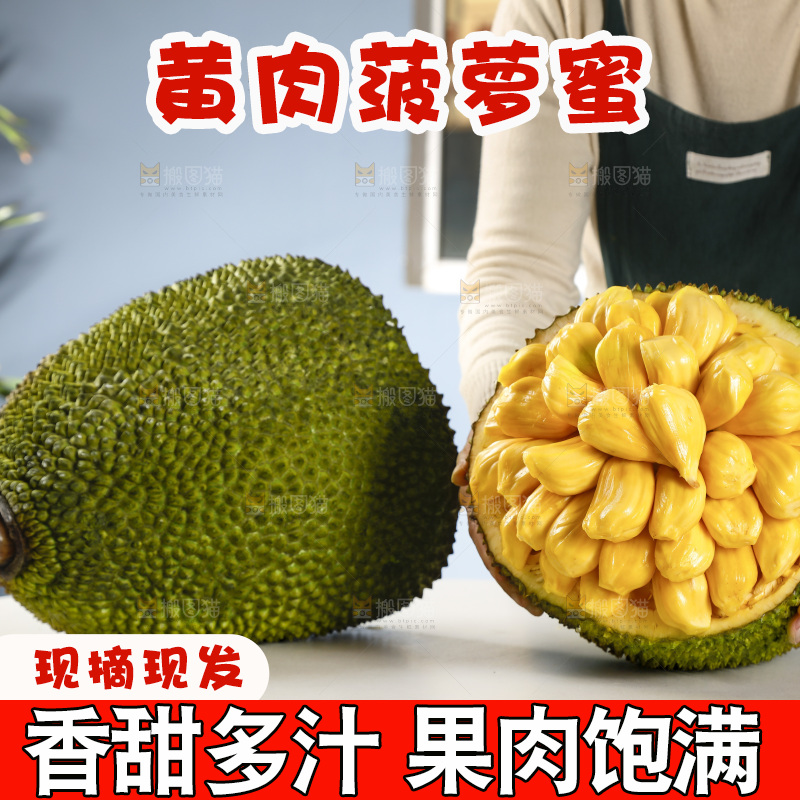 手里抱着海南黄肉菠萝蜜