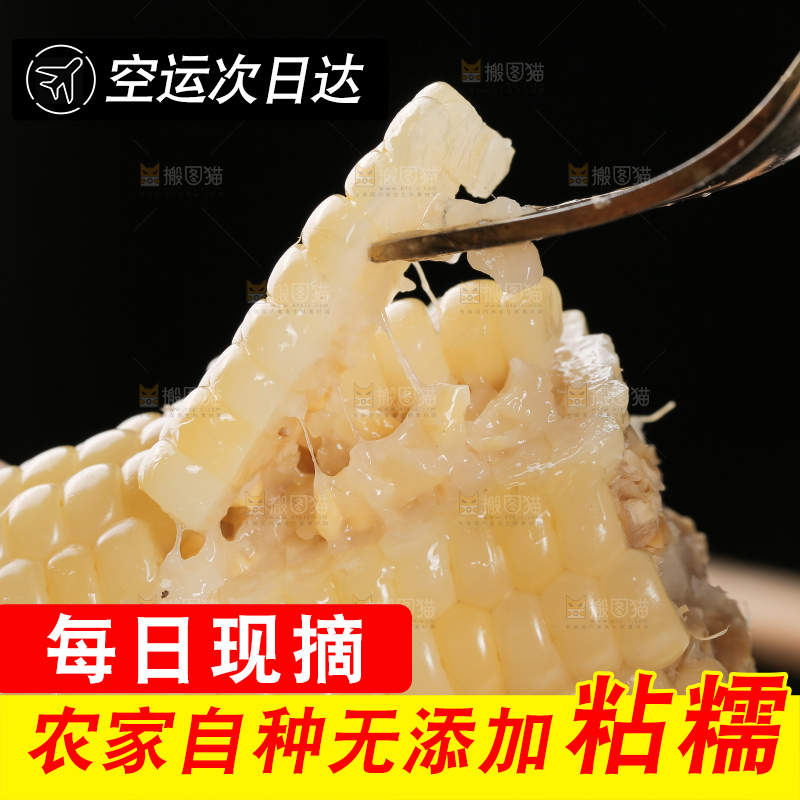叉子上插着糯玉米