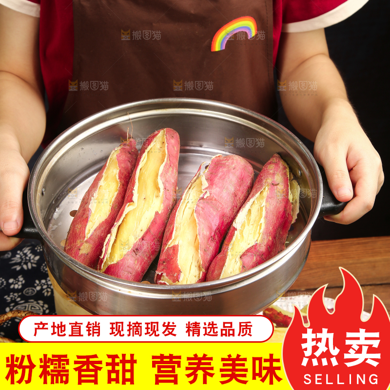 蒸熟的黄心板栗薯
