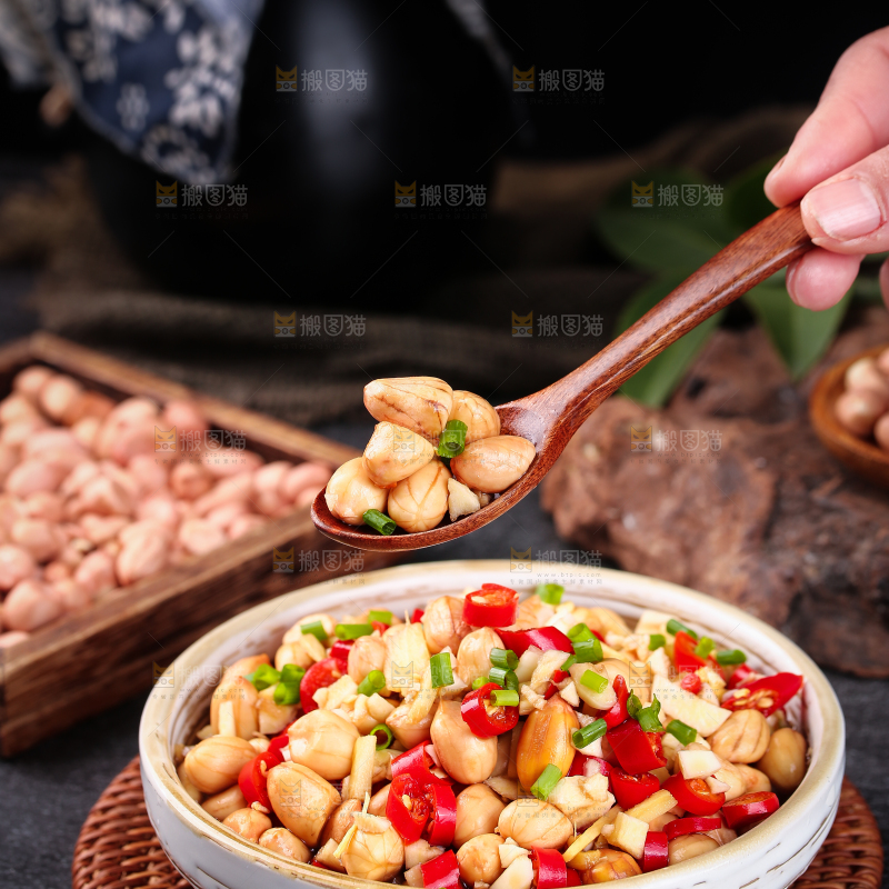 一盘香辣凉拌花生米