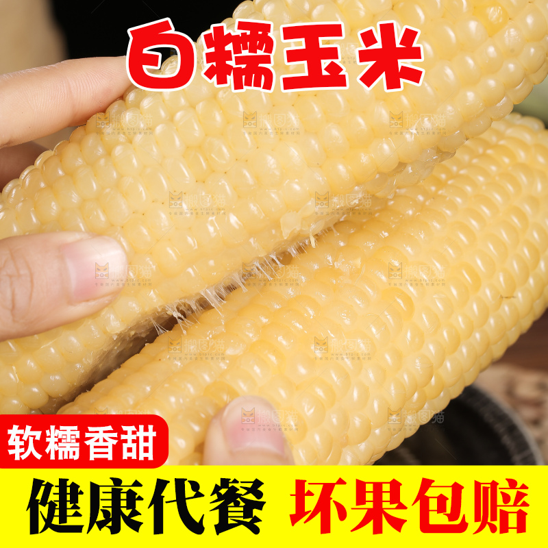 手里拿着甜糯玉米