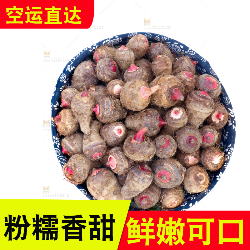 一篮新鲜红芽芋头