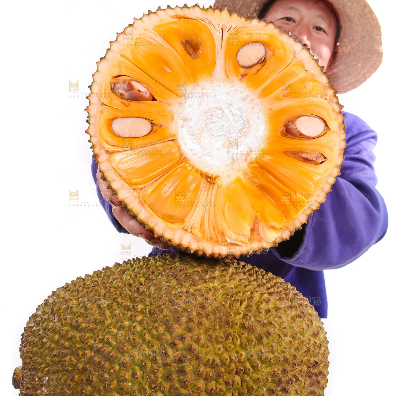 手里抱着半边泰国菠萝蜜