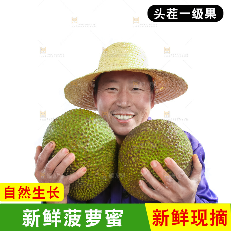 农民手里抱着菠萝蜜