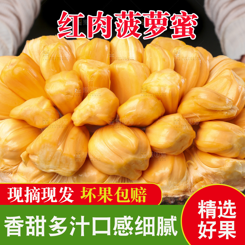 手里捧着红肉菠萝蜜