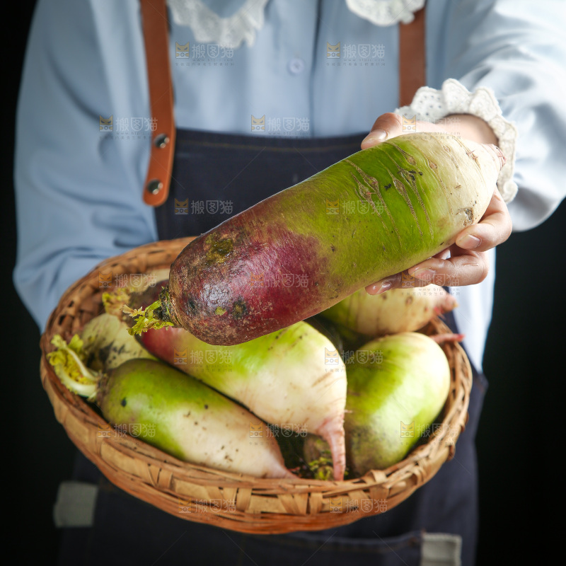 手里拿着冰激凌萝卜