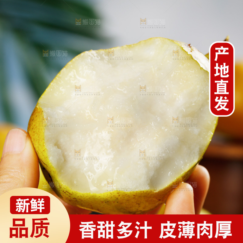 手里拿着红酥梨