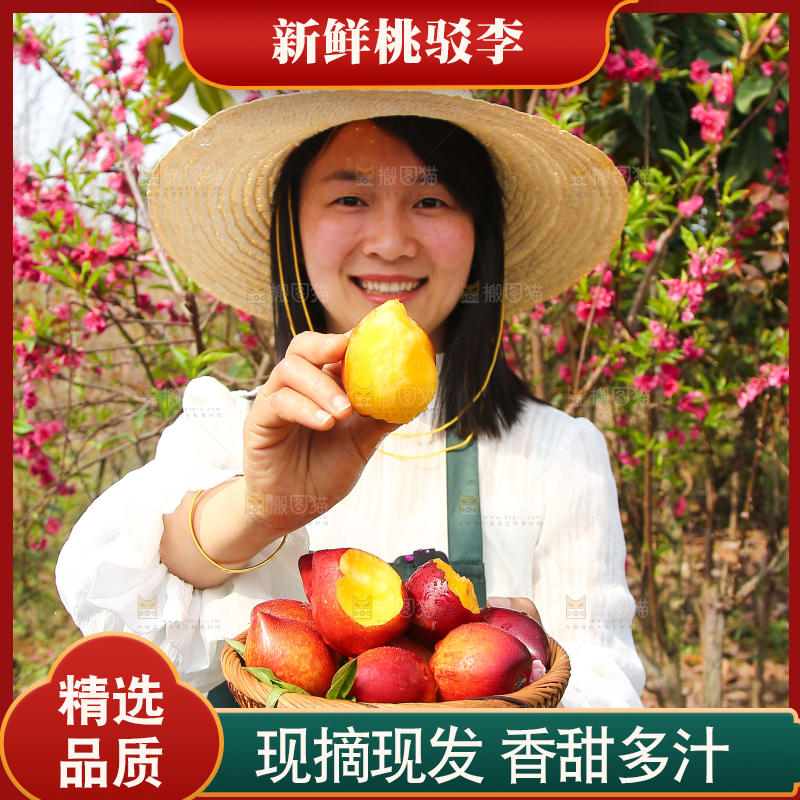 手里拿着桃驳李果肉
