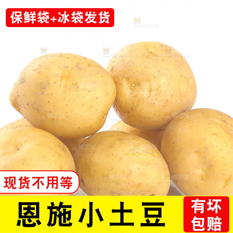 白底上的黄皮小土豆