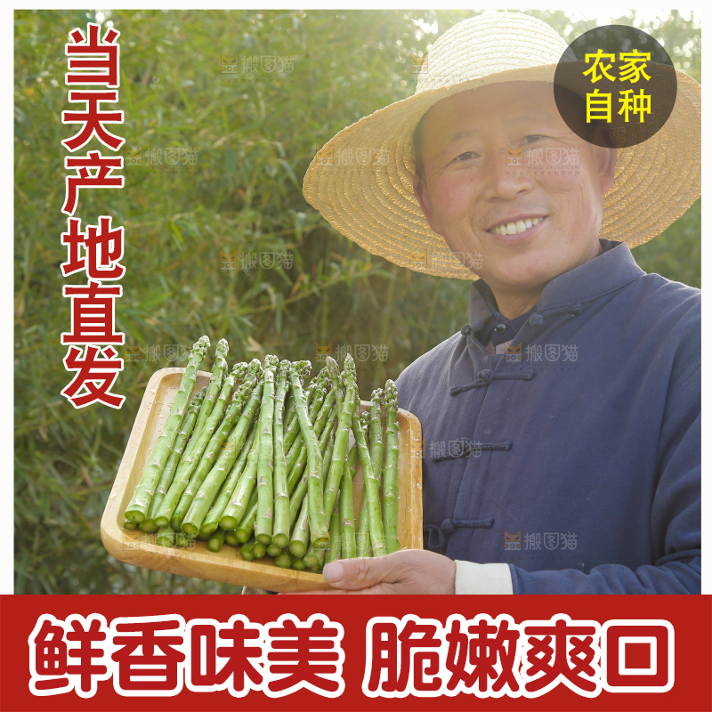 手里端着一盘青芦笋