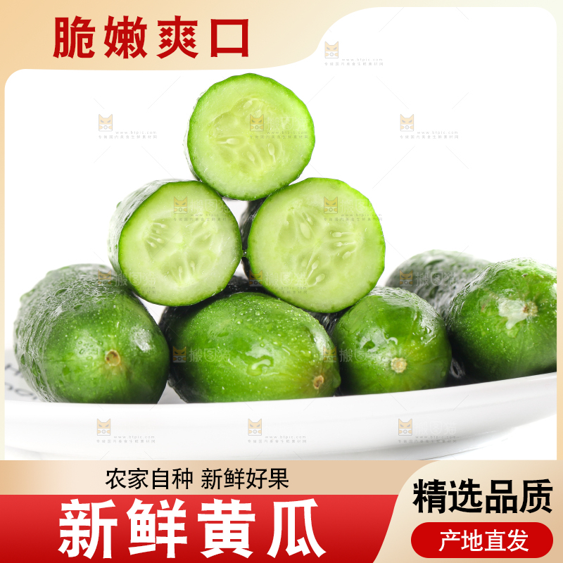 盘子里的无刺小黄瓜