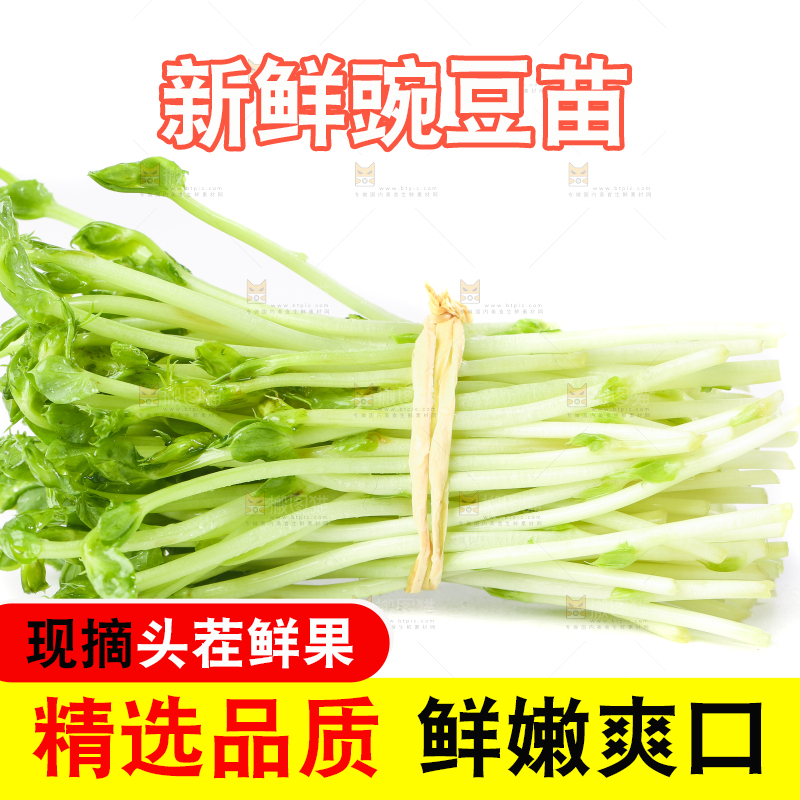 白底上放着豌豆芽菜