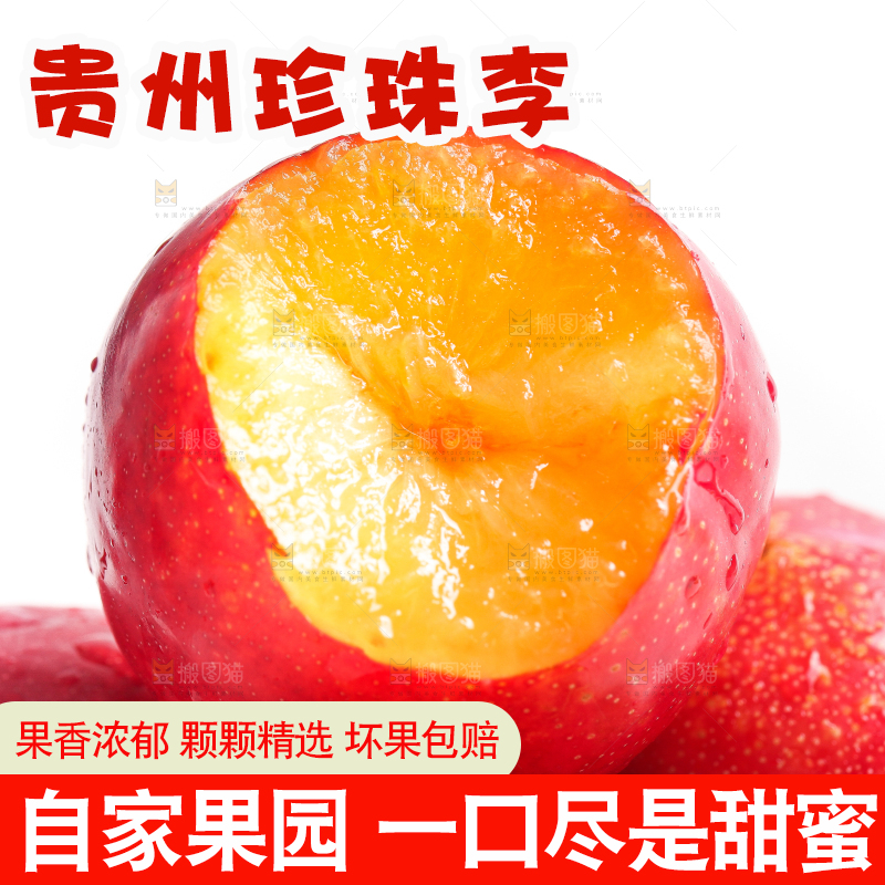 白底上的珍珠李