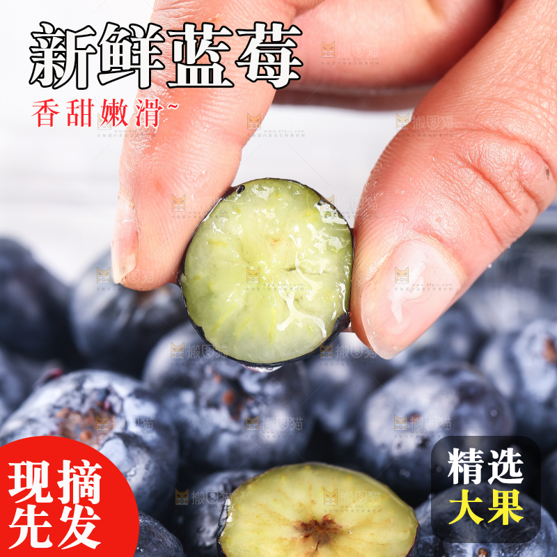 手里拿着蓝莓