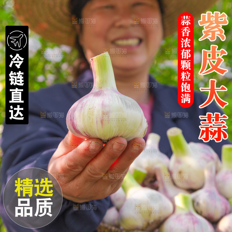 手里拿着大蒜